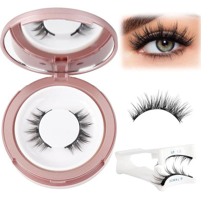 Reusable Magnetic Eyelashes 4 Pairs - Natural Look Kit with Applicator, Easy to Wear & Remove All-Day Comfort Cat Makeup