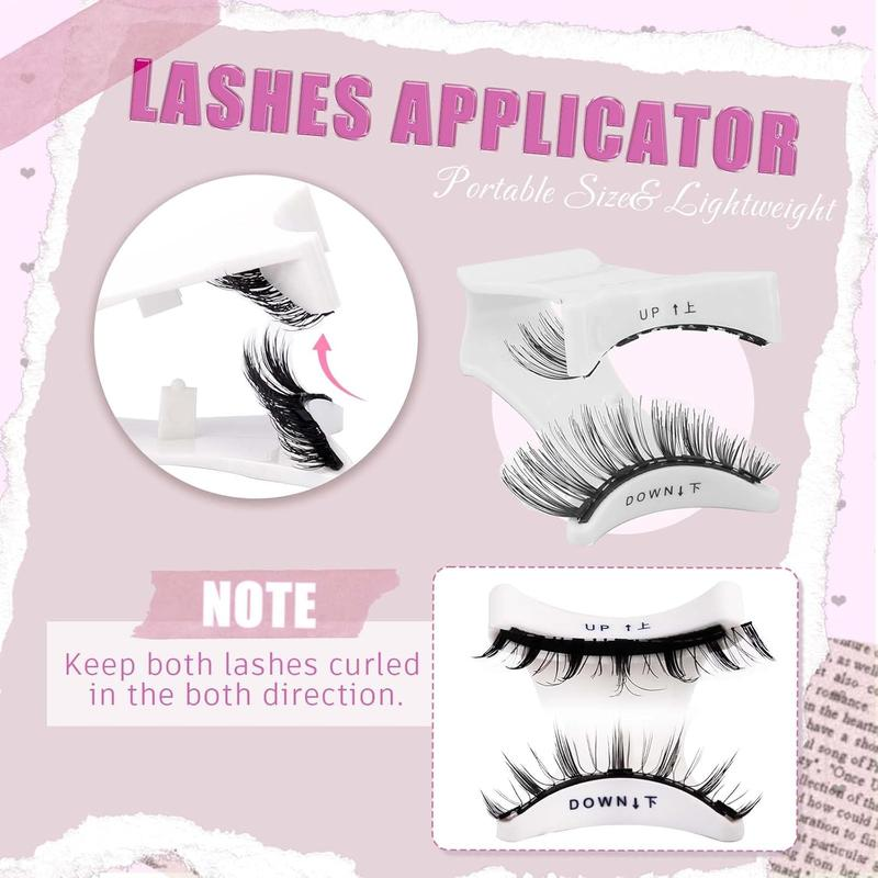 Reusable Magnetic Eyelashes 4 Pairs - Natural Look Kit with Applicator, Easy to Wear & Remove All-Day Comfort Cat Makeup