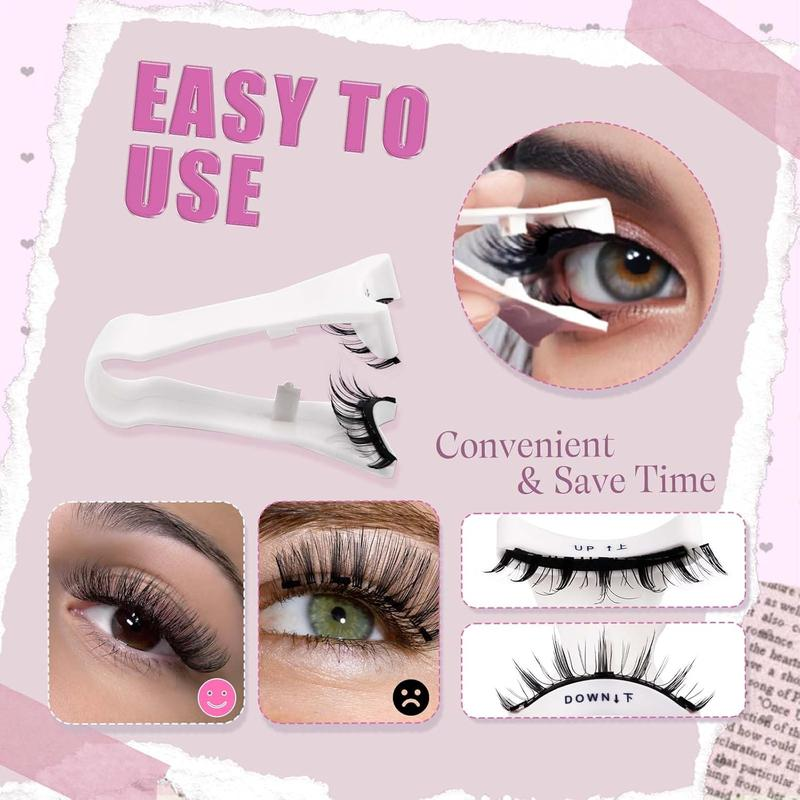 Reusable Magnetic Eyelashes 4 Pairs - Natural Look Kit with Applicator, Easy to Wear & Remove All-Day Comfort Cat Makeup