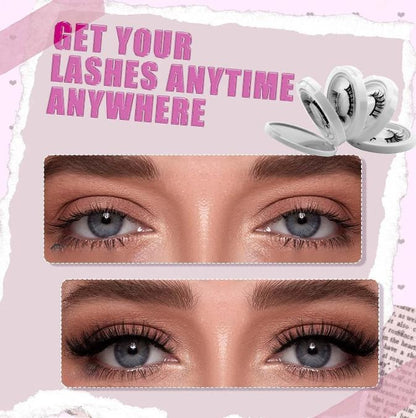 Reusable Magnetic Eyelashes 4 Pairs - Natural Look Kit with Applicator, Easy to Wear & Remove All-Day Comfort Cat Makeup