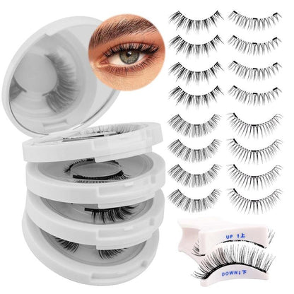 Reusable Magnetic Eyelashes 4 Pairs - Natural Look Kit with Applicator, Easy to Wear & Remove All-Day Comfort Cat Makeup